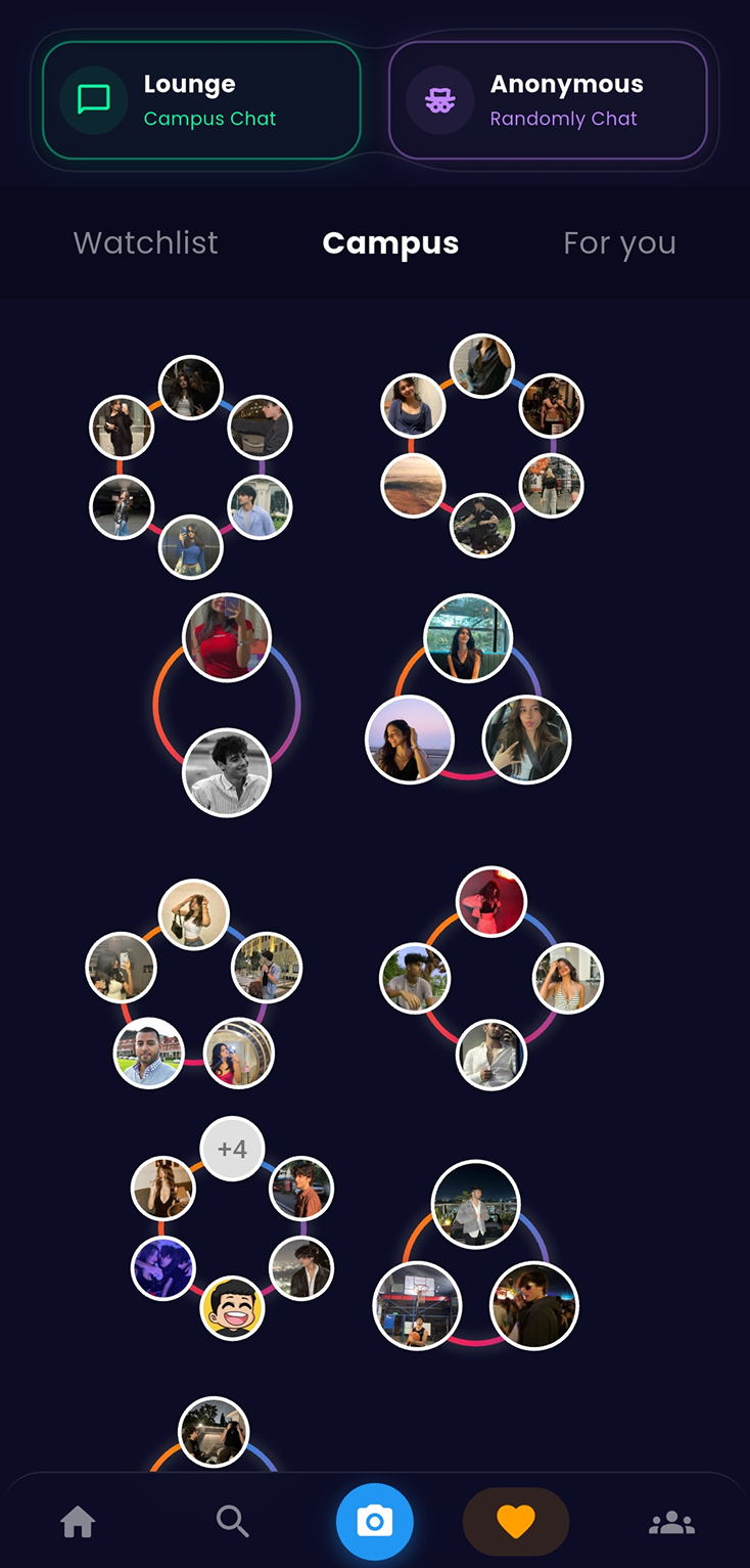 Chit Chat friend circles interface